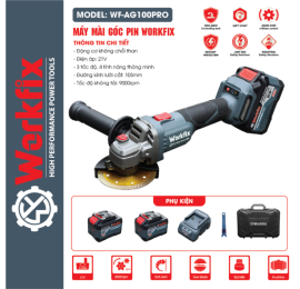 Máy Cắt Mài WORKFIX WF-AG100PRO, 15cell - 3 Mức Chỉnh Tốc - Antikickback