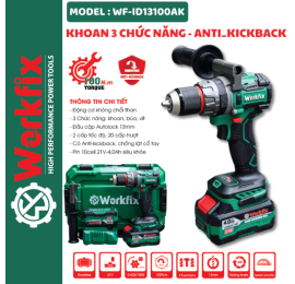 Khoan pin 3 chức năng Workfix WF-ID13100AK, Tắt mở Anti-kickback