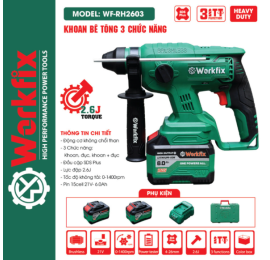 Máy Khoan Đục Bê Tông WORKFIX WF-RH2603  3 Chức Năng (KHOAN -BÚA -ĐỤC)