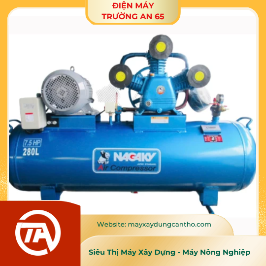 Máy Nén Khí Dây Đai 7.5HP 280L Nagaky NA-75250 380V