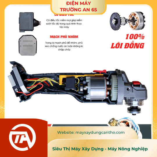 Máy Cắt Mài WORKFIX WF-AG100PRO, 15cell - 3 Mức Chỉnh Tốc - Antikickback