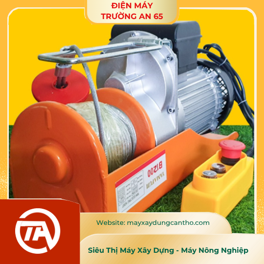 Máy tời điện mini Yamafuji B1200 (đạt tải 100% cáp dài 30m)