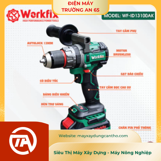 Khoan pin 3 chức năng Workfix WF-ID13100AK, Tắt mở Anti-kickback
