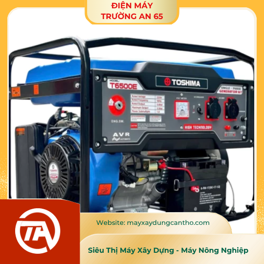 Máy phát điện chạy xăng Toshima T6500E (5KW, đề nổ)